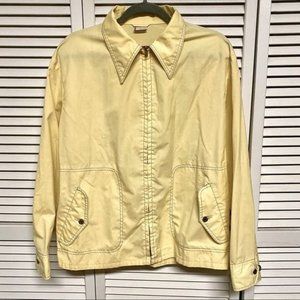 Gorgeous vintage McGregor Windbreaker  - pale yellow with purple stitching - M